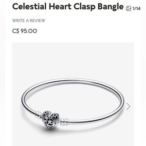 Pandora Silver Heart Celestial Clasp Bracelet